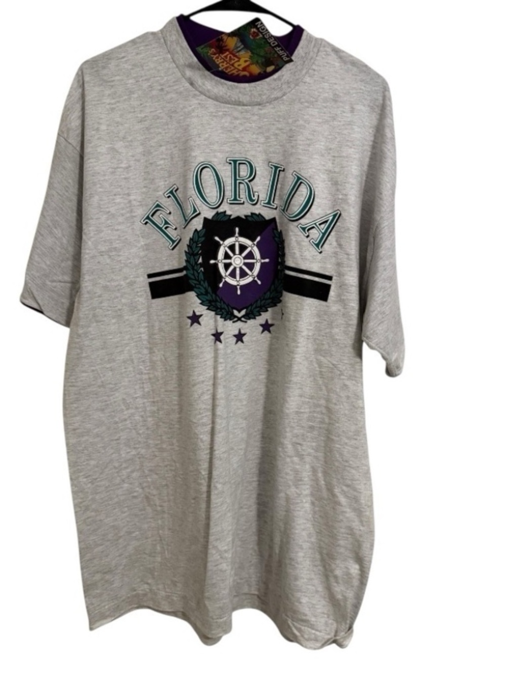 Sherry’s Best Vintage Florida Nautical Puff Graphic Tee USA Made XL NWT